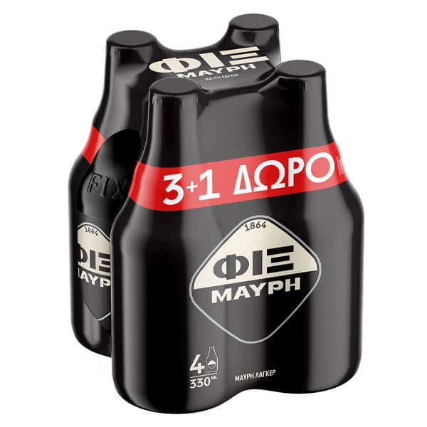 Μπύρα Μαύρη Φιάλη FIX 330ml (3+1 ΔΩΡΟ)