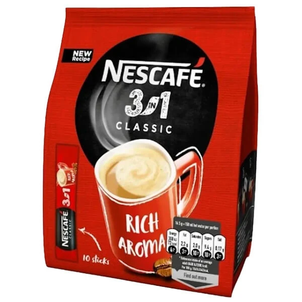 Στιγμιαίος Καφές Classic 3in1 Stick NESCAFE 10τμχ (10x16,5gr)
