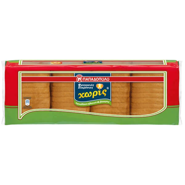 Φρυγανιές Σίτου Χωρίς Ζάχαρη ΠΑΠΑΔΟΠΟΥΛΟΥ 80gr (4x80gr)