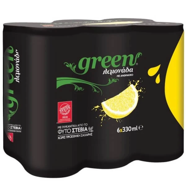 Αναψυκτικό Λεμονάδα Κουτί GREEN 330ml (6x330ml)