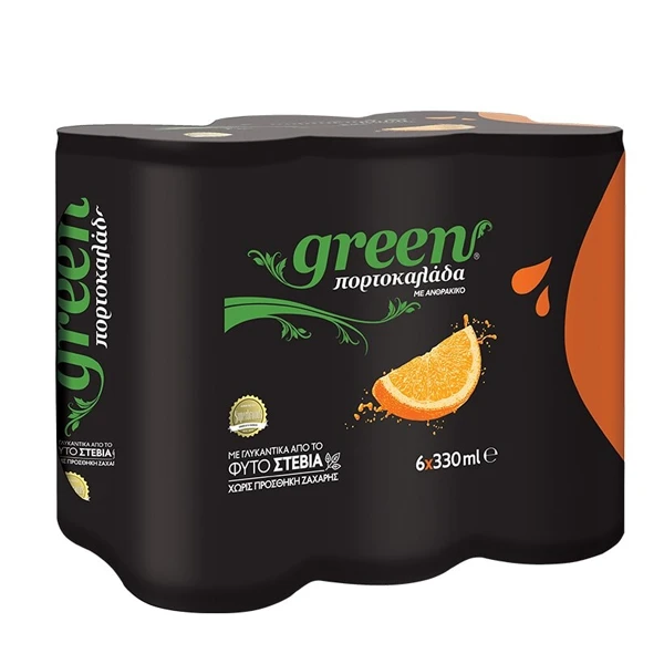 Αναψυκτικό Πορτοκαλάδα Κουτί GREEN 330ml (6x330ml)