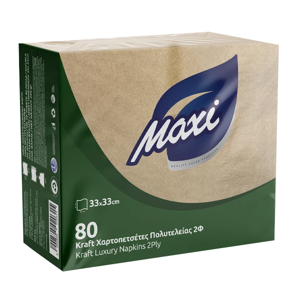 Χαρτοπετσέτα Πολυτελείας Kraft 2Φ MAXI 80τμχ