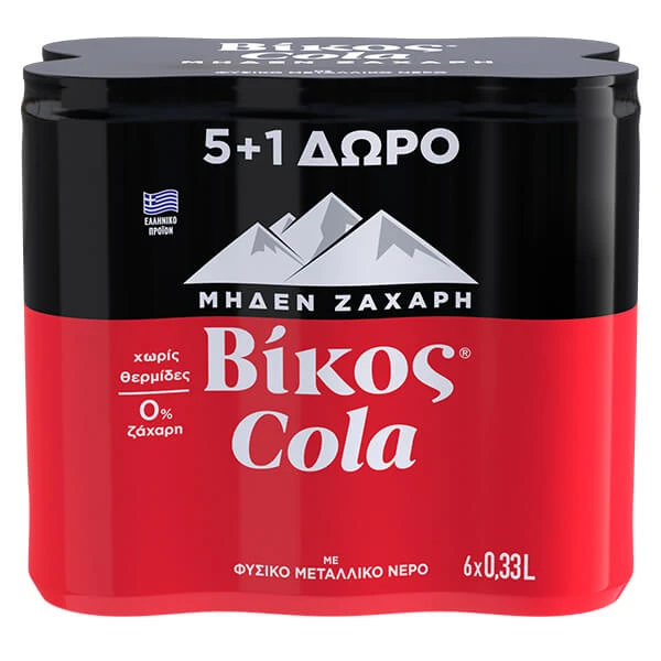 Αναψυκτικό Cola Κουτί Zero ΒΙΚΟΣ 330ml (5+1 ΔΩΡΟ)