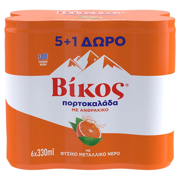Αναψυκτικό Πορτοκαλάδα Κουτί ΒΙΚΟΣ 330ml (5+1 ΔΩΡΟ)