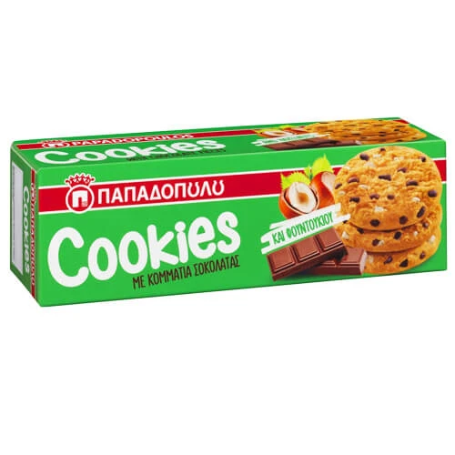Cookies Σοκολάτα & Φουντούκι ΠΑΠΑΔΟΠΟΥΛΟΥ 180gr