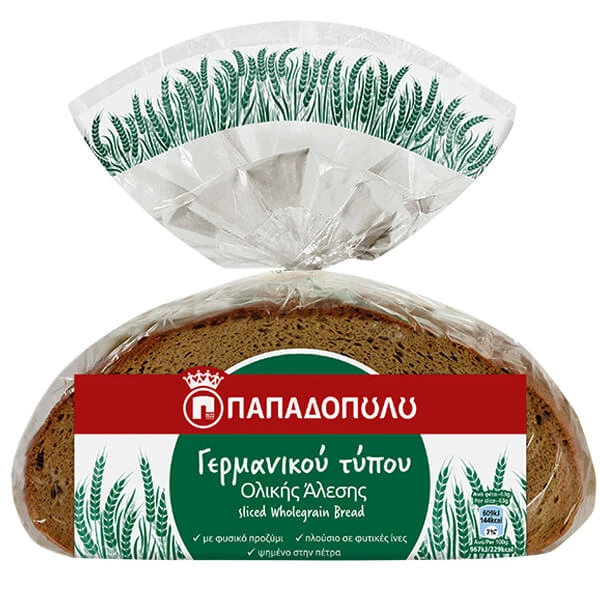 Ψωμί Ολικής Άλεσης Γερμανικού Τύπου ΠΑΠΑΔΟΠΟΥΛΟΥ 500gr