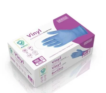 Γάντια Bινυλίου Μπλε Large PROTECT 100τμχ