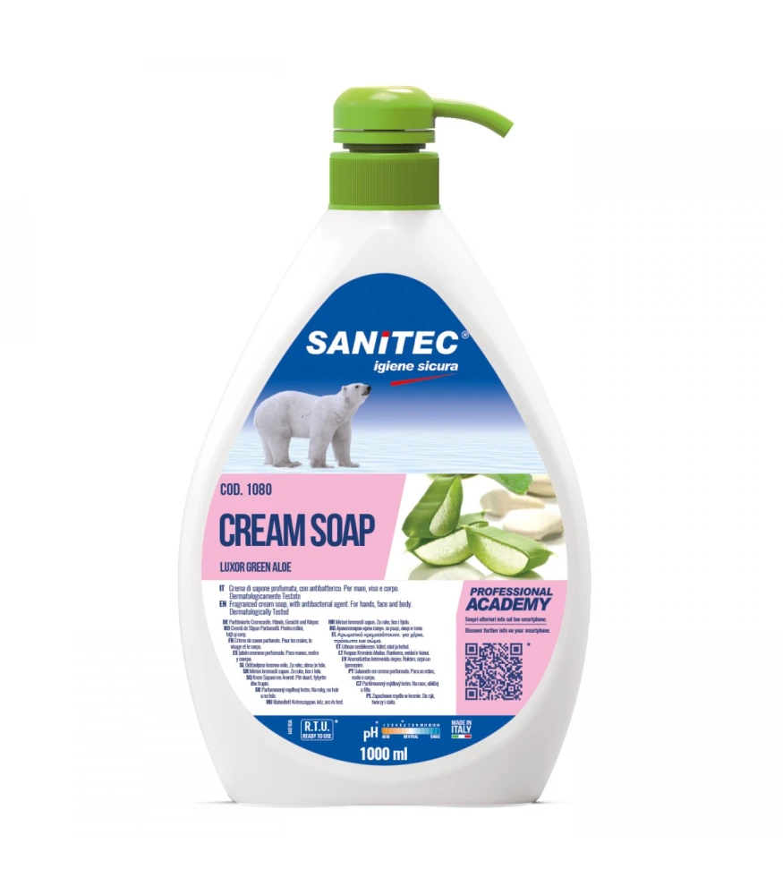 Σαπούνι Ενυδατικό Hands, Face & Body με 'Aρωμα Green Aloe SANITEC 1lt