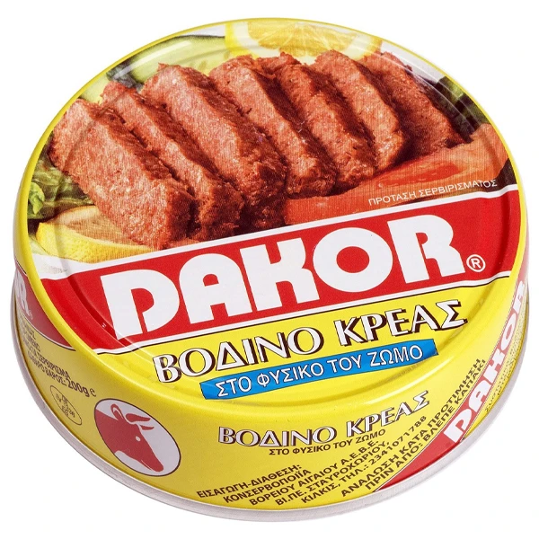 Κονσέρβα Βοδινό Κρέας σε Φυσικό Ζωμό DAKOR 200gr