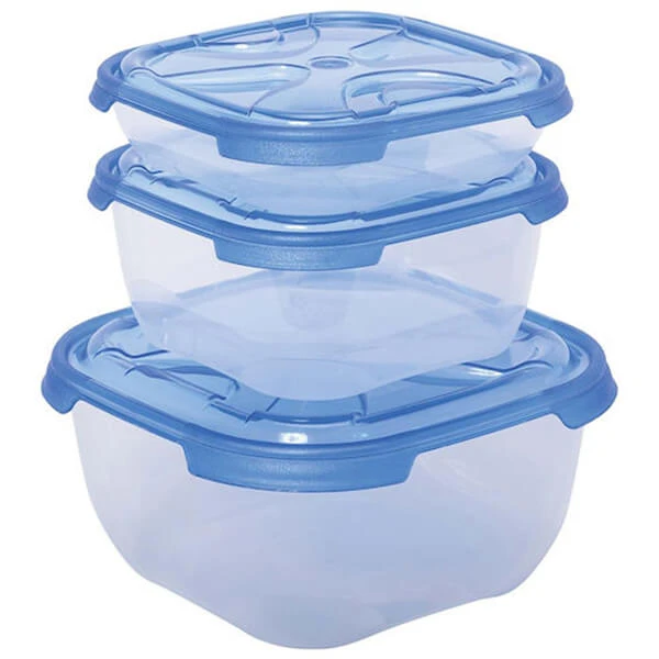 Φαγητοδοχείο Τετράγωνο Σετ 550ml /1,1 lt /2,1lt ΚΥΚΛΩΨ 3τμχ
