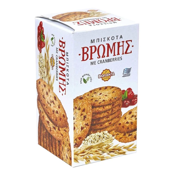 Μπισκότα Βρώμης με Κράνμπερις ΒΙΟΛΑΝΤΑ 200gr