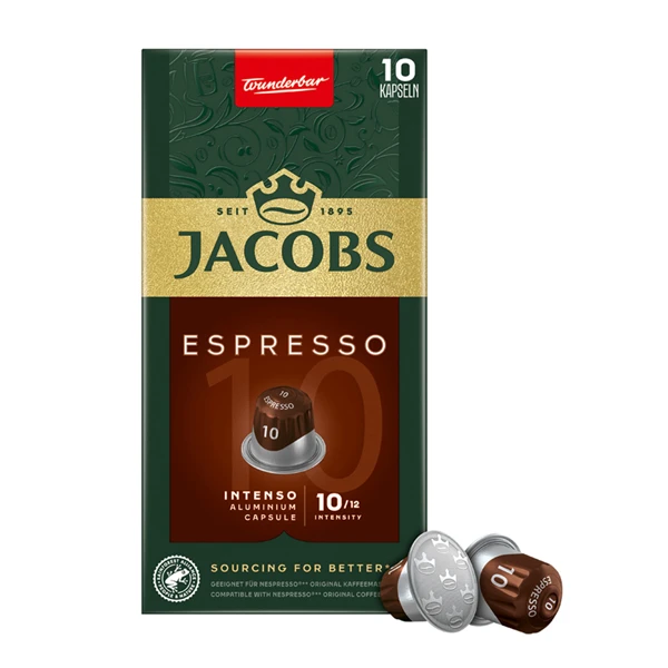 Καφές Eσπρέσσο σε Kάψουλες Intenso JACOBS 10τμχ (10x5,2gr)