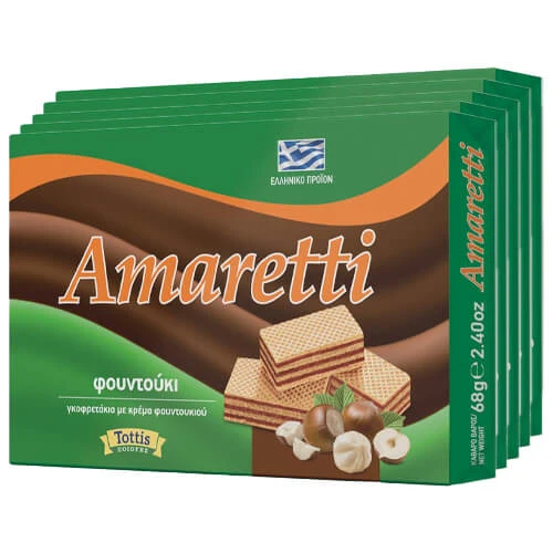 Γκοφρέτα Κρέμα Φουντουκιού AMARETTI 68gr (12x68gr)