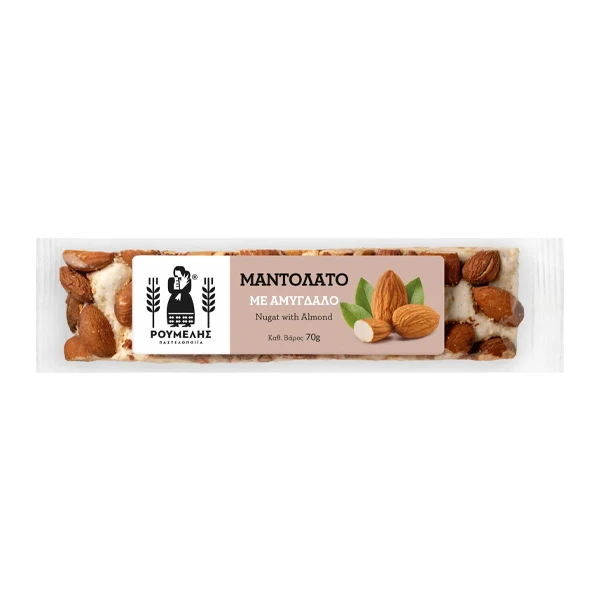 Μαντολάτο με Επικάλυψη Αμύγδαλο ΡΟΥΜΕΛΗ 70gr