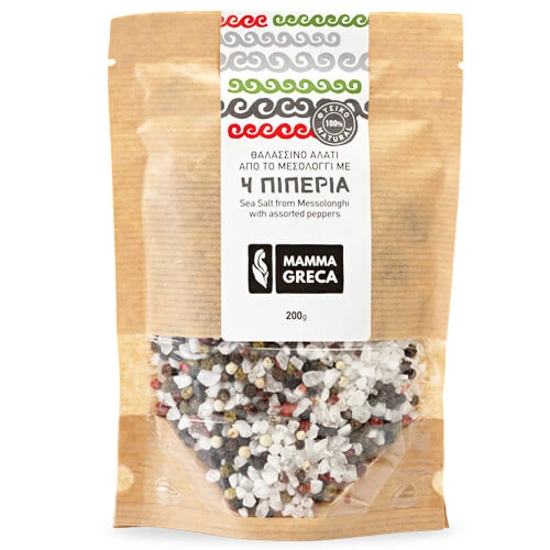 Αλάτι Μεσολογγίου με 4 Πιπέρια MAMMA GRECA 200gr