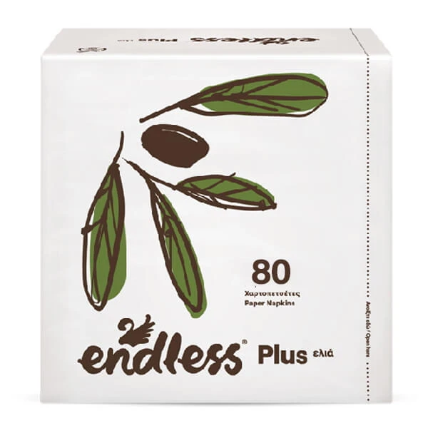 Χαρτοπετσέτα Σχέδιο/Ελιά ENDLESS 80τμχ