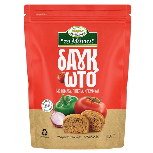 Παξιμάδια Τομάτα- Πιπεριά- Κρεμμύδι Δαγκωτό ΤΟ ΜΑΝΝΑ 110gr