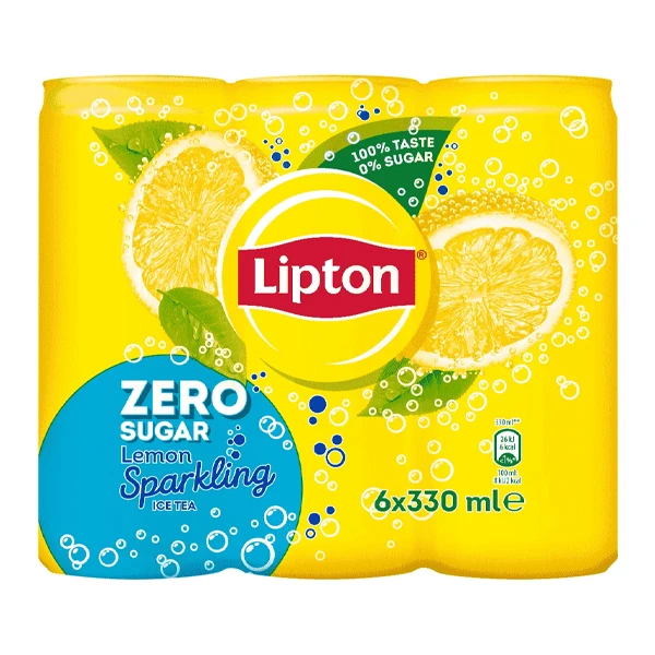 Ανθρακούχο Τσάι Λεμόνι Χωρίς Ζάχαρη LIPTON 330ml (6x330ml)