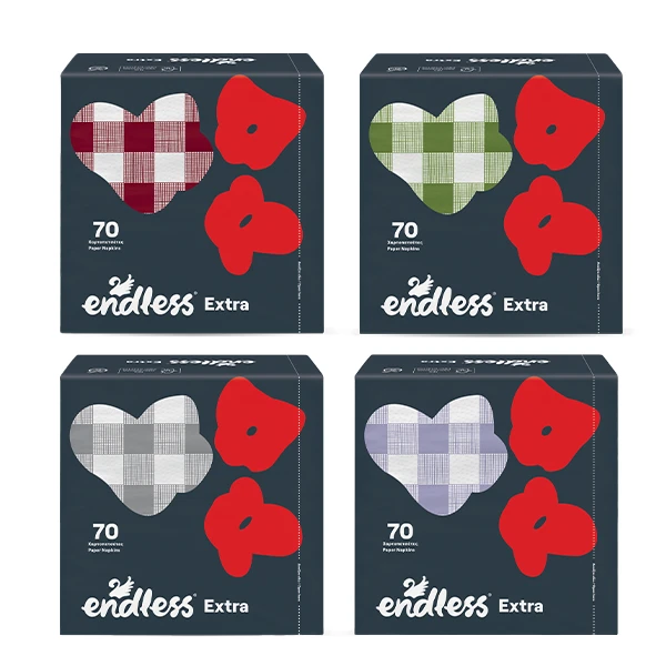 Χαρτοπετσέτες Καρώ/mix ENDLESS 70τμχ