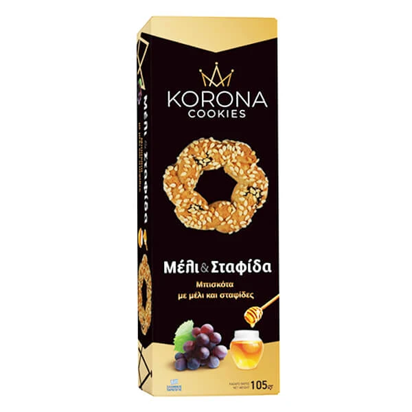 Μπισκότα με Μέλι & Σταφίδες KORONA 105gr
