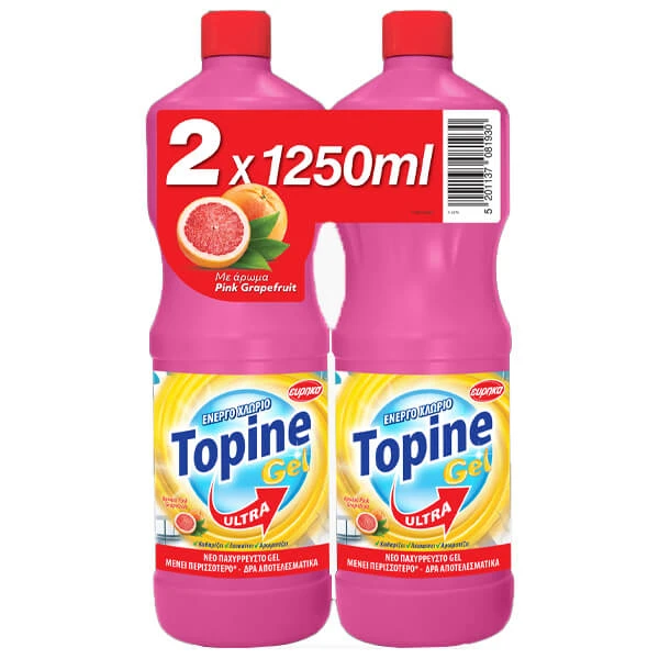 Χλωροκαθαριστικό Pink Grapefruit TOPINE 1,25lt (2x1,25lt)