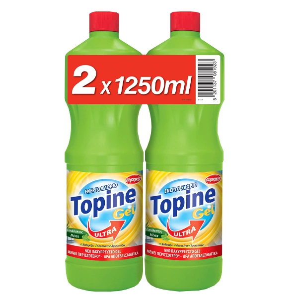 Χλωροκαθαριστικό Ευκάλυπτος & Μέντα TOPINE 1,25lt (2x1,25lt)