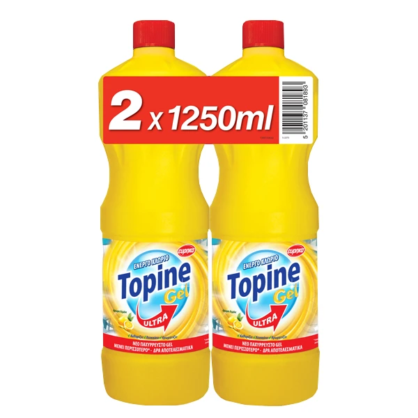 Χλωροκαθαριστικό Λεμόνι TOPINE 1,25lt (2x1,25lt)