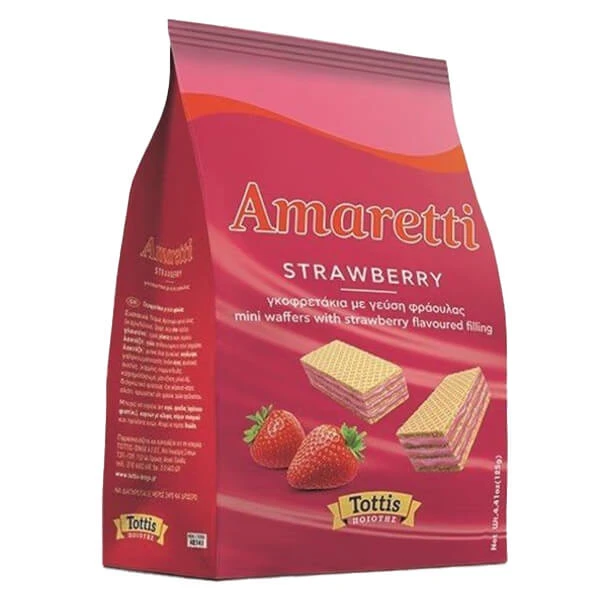 Γκοφρέτα Φράουλα AMARETTI 125gr
