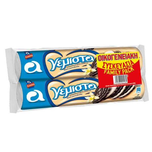 Μπισκότα Κακάο Γεμιστά με Βανίλια ΑΛΛΑΤΙΝΗ 200gr (2x200gr)