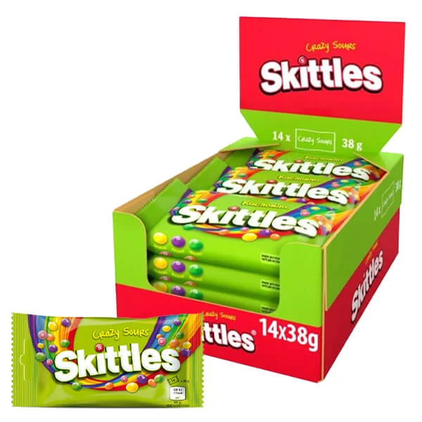 Καραμέλες με Γεύσεις Crazy Sours SKITTLES 38gr (14x38gr)