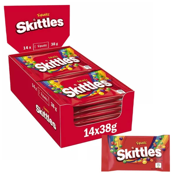 Καραμέλες με Γεύσεις Fruits SKITTLES 38gr (14x38gr)