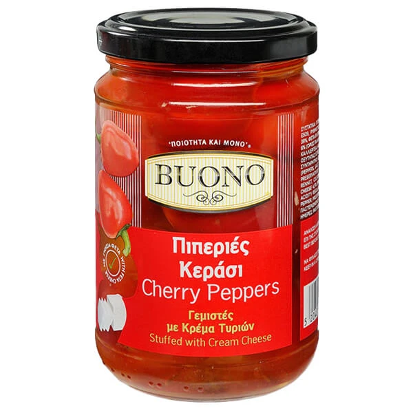 Πιπεριές Κεράσι Γεμιστές με Κρέμα Τυριών BUONO 170gr