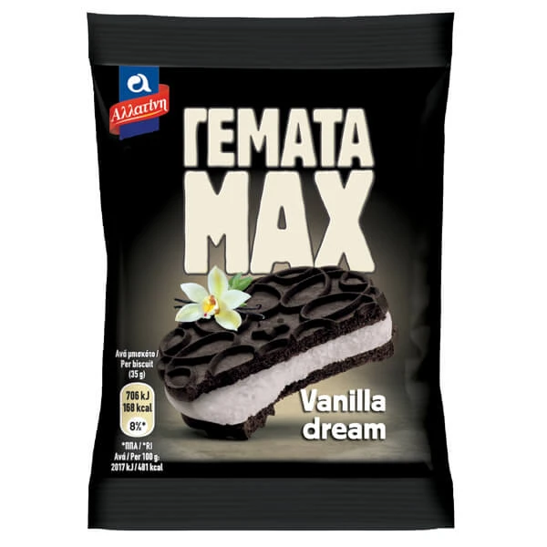 Μπισκότα Βανίλια Γεμάτα Max ΑΛΛΑΤΙΝΗ 35gr (10x35gr)
