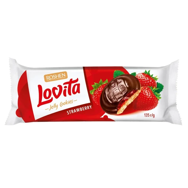 Μπισκότα με Γέμιση Φράουλα ROSHEN 135gr
