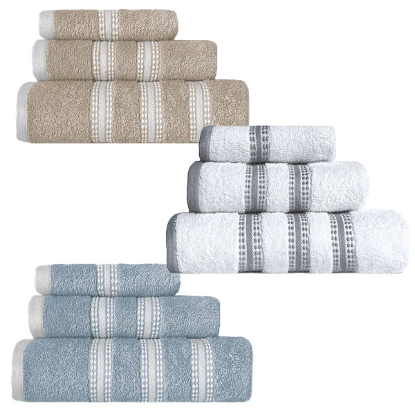 Πετσέτες Μπεζ με Κέντημα 3τμχ (3x430gr)