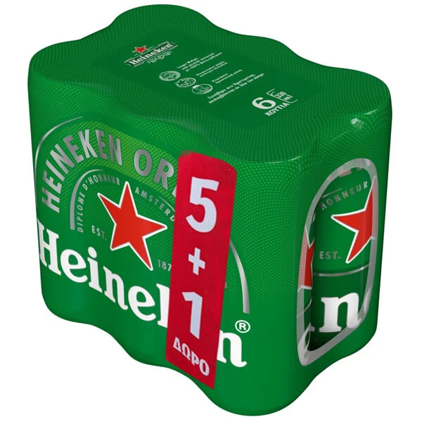 Μπύρα Κουτάκι HEINEKEN 330ml (5+1 Δώρο)