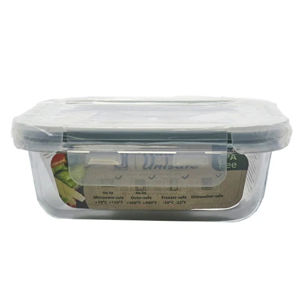 Φαγητοδοχείο παραλ/μο γυάλινο με καπάκι 650ml 1τμχ
