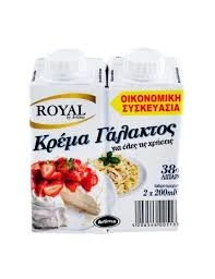 Κρέμα γάλακτος 1+1 38% ROYAL 200ml (2x200ml)