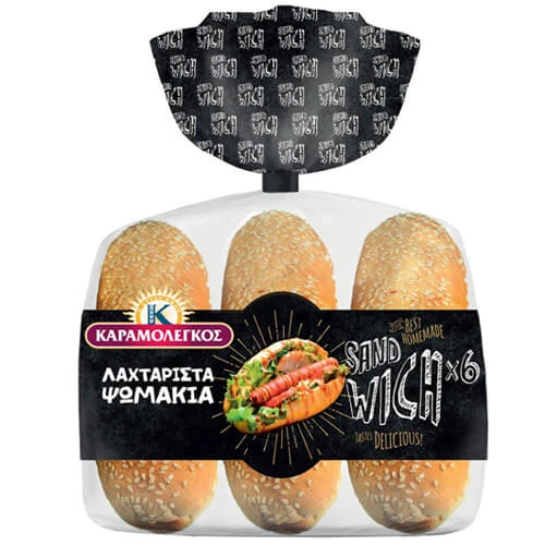 Ψωμάκια για Σάντουιτς ΚΑΡΑΜΟΛΕΓΚΟΣ 480gr (6x480gr)