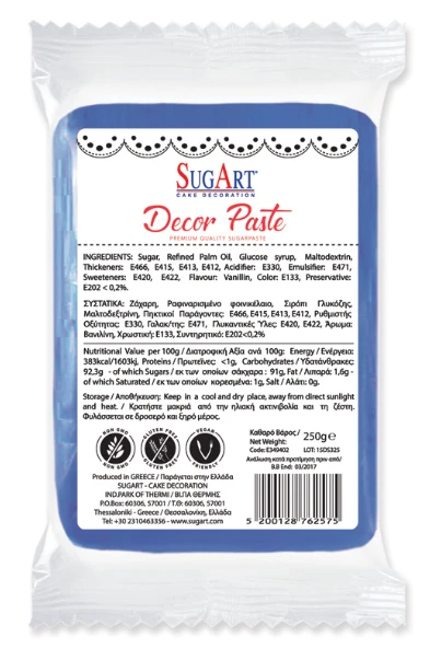 Ζαχαρόπαστα Μπλε (Decor Paste) SUGART 1kg