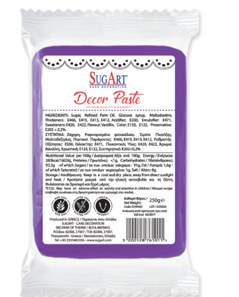 Decor Πάστα (Paste) (Ζαχαρόπαστα) Μωβ SUGART 1kg
