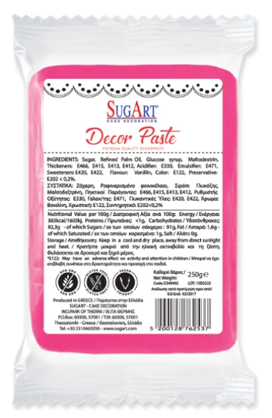 Decor Πάστα (Paste) (Ζαχαρόπαστα) Φουξ SUGART 1kg