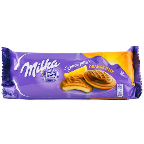 Μπισκότα με Γέμιση Ζελέ Πορτοκάλι MILKA 147gr