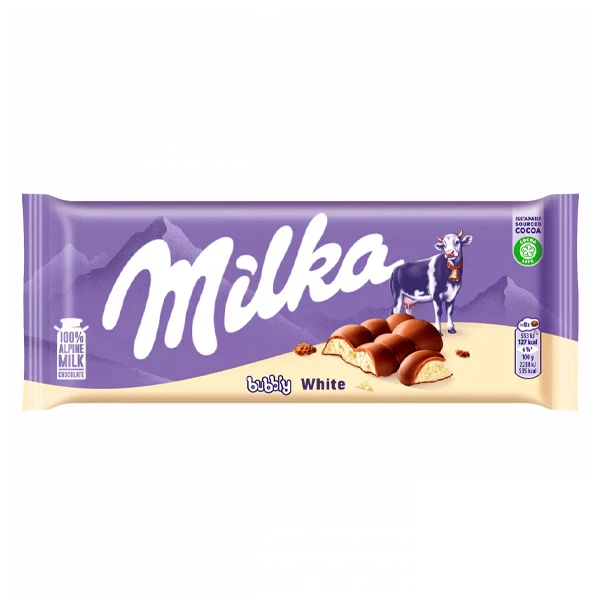 Σοκολάτα Λευκή Bubbly MILKA 95gr