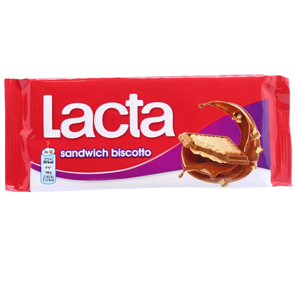 Σοκολάτα Sandwich Biscotto LACTA 87gr