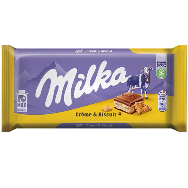 Σοκολάτα Κρέμα & Μπισκότο MILKA 100gr