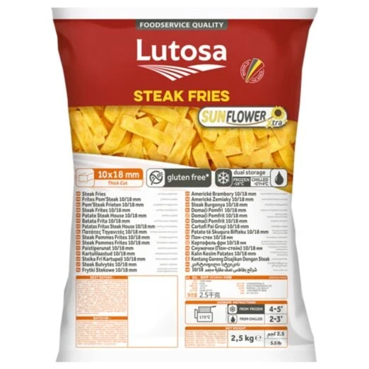 Πατάτες Κατεψυγμένες Steak 10/18 LUTOSA 2,5kg