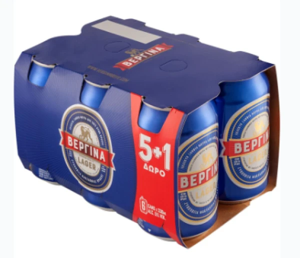 Μπύρα σε Κουτί ΒΕΡΓΙΝΑ 330ml (5+1 ΔΩΡΟ)
