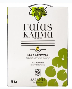 Λευκός Ξηρός Οίνος Ασκός ΚΤΗΜΑ ΓΑΙΑΣ 5lt