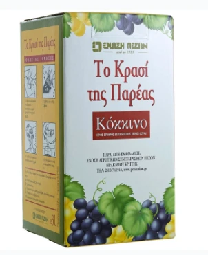 Ερυθρός Ξηρός Οίνος σε Ασκό Το Κρασί της Παρέας ΕΝΩΣΗ ΠΕΖΩΝ ΚΡΗΤΗΣ 3lt